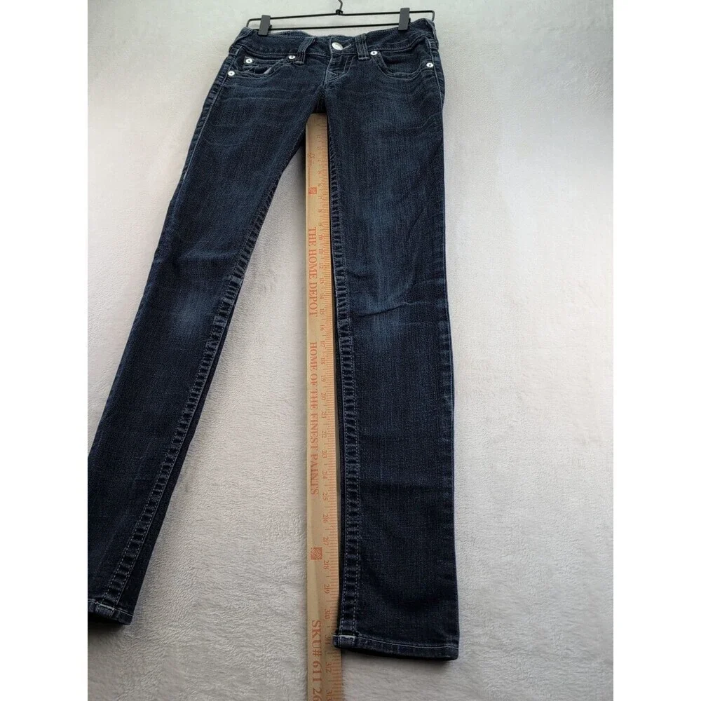 True Religion World Tour Skinny Jeans Womens 26 Blue Mid Rise Stretch Denim